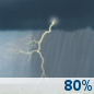 Tuesday: Rain showers before 11am, then showers and thunderstorms. Cloudy, with a high near 60. Northeast wind around 10 mph. Chance of precipitation is 80%. New rainfall amounts between a half and three quarters of an inch possible. Tuesday: Showers And Thunderstorms